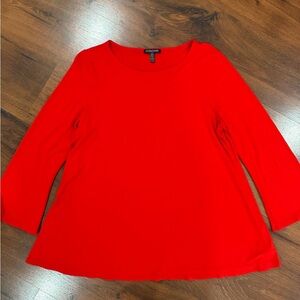 Eileen Fisher Women's Scoop Neck Tunic Sweater Size Large Petite Red